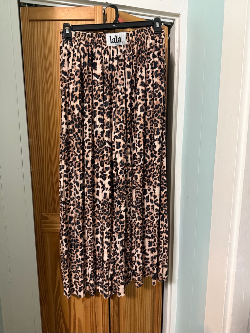 Dressed in LALA Leopard Print Wide Leg Pants - Beige & Black